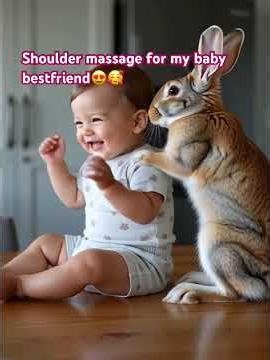 She enjoy it!😍🥰😘#cute #rabbit doing shoulder massage