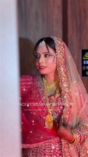 Mumbai makeup artist | Aafreen Nagori on Instagram: "Watch till the end 😍❤️ my beautiful bride all dolled up for her nikah ❤️✨ look done according to my brides demand❤️✨ . . . Bride , Mumbai mua , viral reels , Instagram viral , reels , makeup artist, Mumbai makeup artist , Indian Mua , Mumbai mua"