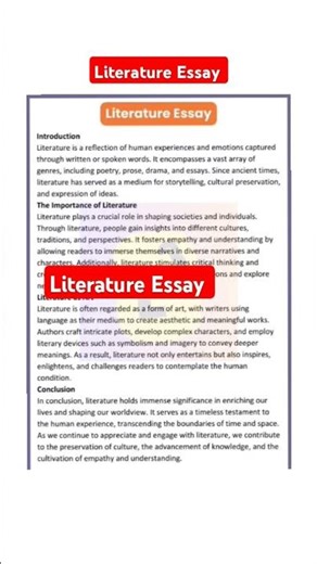 🔴 Literature | Literature Essay | English Literature | Essay | How To Writer A Literature Essay