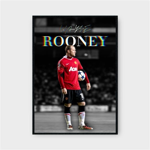 Wayne Rooney (manchester United) – Football Artistic Wall Artwork Decal Framed A3/A4 - Etsy