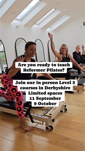 Teach Reformer Pilates . Join us in Derbyshire for our Level 3 Reformer Pilates course comment REFORMER for details #reformerpilates | Rachel Holmes