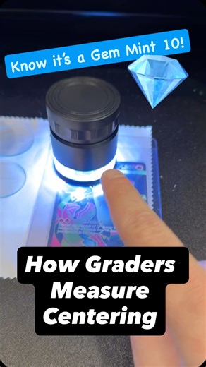 Poke Master Center on Instagram: "Before I knew about how PSA, Beckett, and other grading companies measure centering; I used to use cheap plastic centering tools, calipers, and other inaccurate methods. Since my interview with a professional grader, I no longer guess when it comes to what grade my cards will hit before I submit. Get your Graders Glass at PokeMasterCenter.com New low price for the holiday season! Comes with exclusive instructions! 🎅 📐 #centering #psacard #pokemontcg"