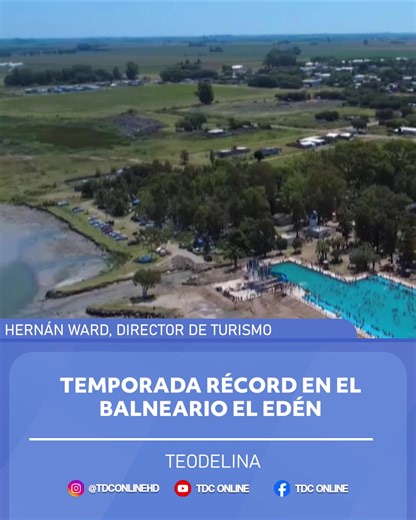 TDC | Multimedio Informativo on Instagram: "🟢 TEMPORADA RÉCORD EN EL BALNEARIO EL EDÉN DE TEODELINA 🏖️ Tras retrasarse la apertura por cuestiones climáticas, el balneario comenzó la temporada el 4 de enero y ya registra cifras récord de visitantes. 👨‍👩‍👧‍👦 El último domingo ingresaron unas 9.000 personas al predio y más de 3.000 se alojaron en el camping. 💰 Desde el área de turismo destacaron el impacto económico positivo para comercios loc