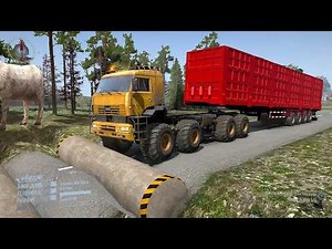 SpinTires:MudRunner GamePlay |Truck vs Extreme Broken Road with Speed Bumps 1 #mudrunner #spintires