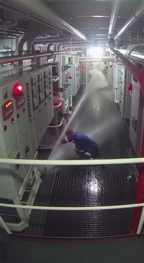 Pipe Burst Chaos in Ship Engine Room