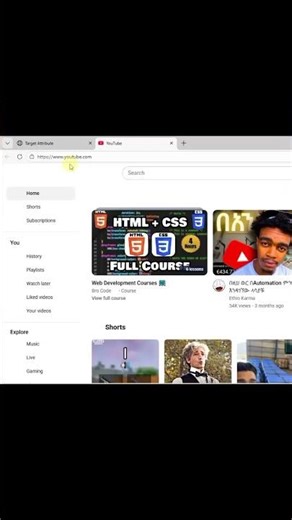 HTML target attribute.