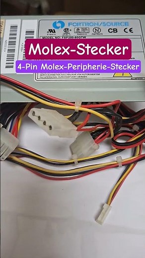 4-Pin Molex-Peripherie-Stecker, Molex-Secker, Anschlüsse altes PC-Netzteil