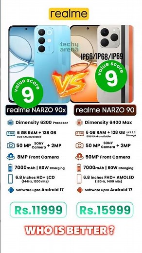 Realme NARZO 90x vs NARZO 90 💥 Best 5G Phone Under 16000 in 2025 📱 #smartphone #tech