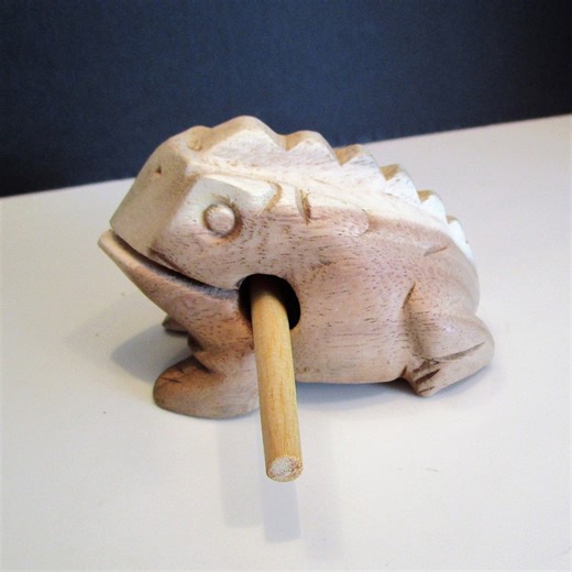 Wood Carved Percussion Frog: Rustic Musical Instrument, Pen Holder - Etsy