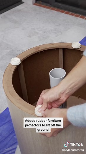 DIY Outdoor Dining Table with Tiled Pillar Legs