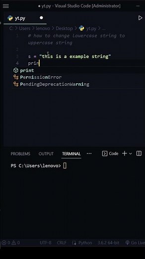How to convert String in uppercase in python #python #pythonstring