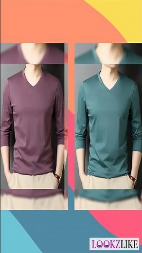 Men's V-Neck Long Sleeve T-Shirt