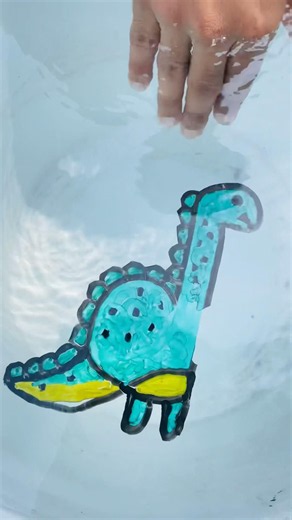 Wow it's dinasore 🦕 easy and simple drawing on water pen #shorts #art #viral