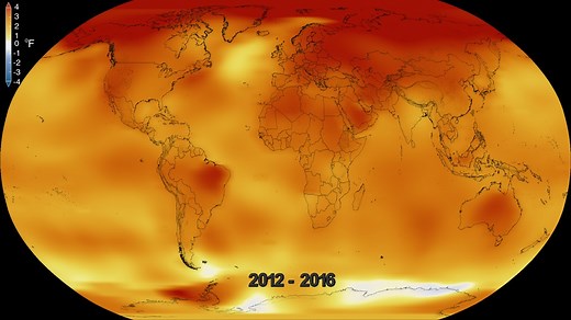 NASA Scientific Visualization Studio | Five-Year Global Temperature Anomalies from 1880 to 2016