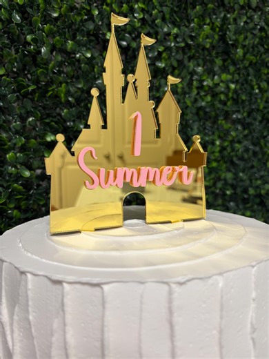 Custom Castle Cake Topper | Personalized Acrylic Princess Cake Topper | Birthday Cake Topper | Princess Party Decor | Custom Cake Topper - Etsy