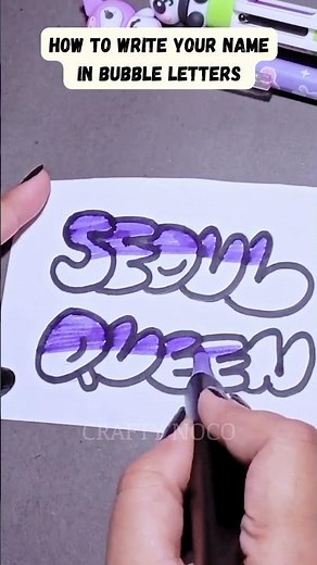How To Write Your Name in Perfect Bubble Letters #shorts #craft #diy #drawing #art #calligraphy