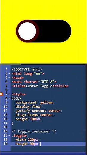 HTML toggle button 🔘 || #Coding #WebDevelopment #Shorts