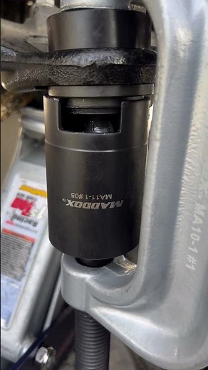 Installing lower ball joint using harbor freight tool