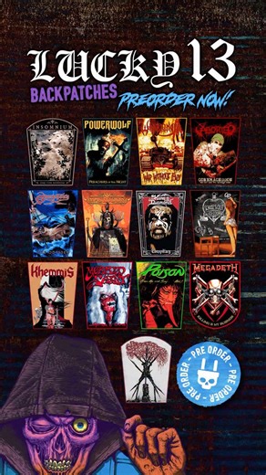 LUCKY 13!!! 🍀 KILLER NEW BACKPATCHES AVAILABLE FOR PREORDER NOW! 🍀 100% Officially Licensed, Exclusive Designs. 👉👉👉 www.pulltheplugpatches.com/collections/backpatches #poison #symphonyx #sanguisugabogg #warbringer #aborted #mastodon #kingdiamond #morbidsaint #megadeth #alicecoooer #insomnium #powerwolf #khemmis #officialmerchandise #reapwhatyousew #pulltheplugpatches | Pull The Plug Patches