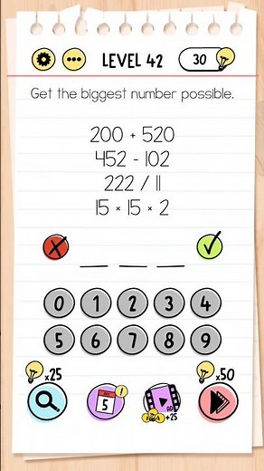 Brain Test Level 42 | Get the biggest number possible. (Answer)