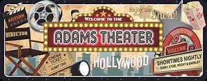 Personalized Home Theater Sign – Custom Movie Theater Wall Art with Vintage Hollywood Theme, 18x7, 28x11, 36x15, or 48x20 Inches