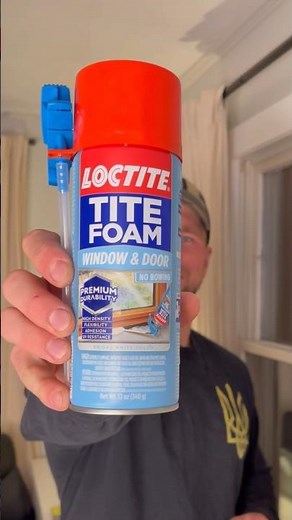 Spray foam around the window. LOCTITE TITE FOAM. #diy #construction #tools