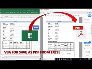 Save as PDF in Excel using VBA || Export As PDF from Excel || Excel to P...