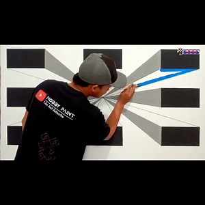 Wall Paint 3D optical illusion - Great For Interior design Wall art Decoration #painting #visualart #pintura #art #seni #lukis #mural #3d | Hobby Paint