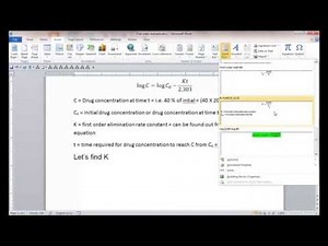 First order Kinetic examples: Pharmaceutical calculation