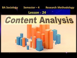 Lesson – 24 : Content Analysis Method