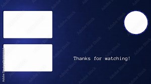 Outro for videos with a transparent background. End screen for online videos. Tech Background Outro