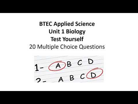 BTEC Applied Science Unit 1 Biology MC Test