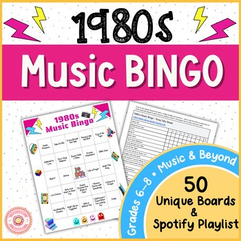 1980s Music Bingo Game for Middle School | 80s Music Decade Printable Activity