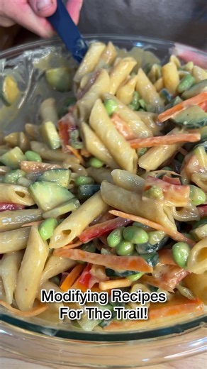 We’ve modified several of our favorite recipes from home for the trail! Here are some guidelines we follow to adapt our at-home recipes, so we can dehydrate them and enjoy them on long adventures!#dehydrating #mealprep #recipe #peanutbutter #pasta #camping #thruhike #thruhiking #backpacking #backpackingfood #adventure #outside | Thruhikers