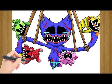COMO DIBUJAR a NIGHTMARE HUGGY WUGGY DEATH | POPPY PLAYTIME: CHAPTER 3
