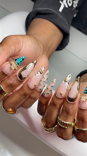 Gel x nails + designs 🌸 #nailtutorial