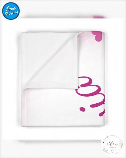 Personalized Baby Blanket – Custom Name & Date with Heart-Themed Backgrounds
