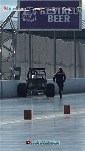 Supercharged Outlaw T-Bucket ‘Twister’ hits the wall at Santa Pod Raceway