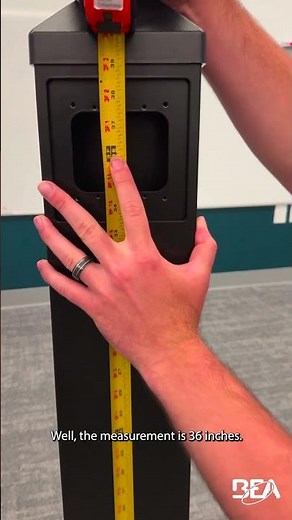 Finding the measurement from the base of a BEA BOLLARD to the center of the cut out #accessibility