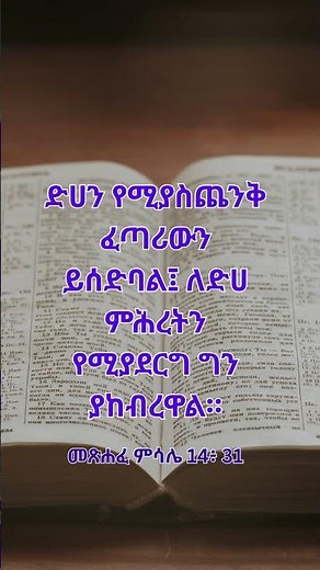 መጽሐፈ ምሳሌ 14| የመጽሐፍ ቅዱስ ጥቅሶች|መጽሐፍ ቅዱስ | #bible quotes|#bible |#spiritualquotes | #spiritual