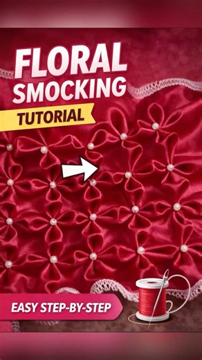 Trending FLORAL SMOCKING You Must Try🌸🪡#shorts #viralshorts