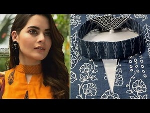 Minal khan neck design || front collar neck design cutting and stitching