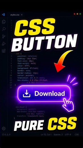 Modern Glowing Download Button No Framework #shorts