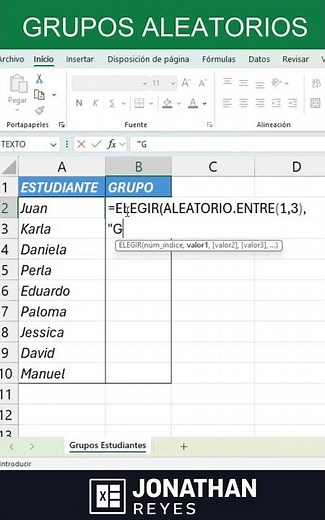 How to assign random groups in Excel with a single formula