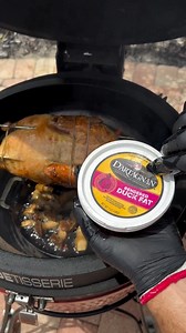 Spinning meat is winning meat. 😋 A beautiful Pekin duck roasting over organic King Trumpet Mushrooms. #dartagnanfoods #duck #rotisserie #bbq #grilling #chefs #cheflife 📸 @embersonlybbq | D'Artagnan