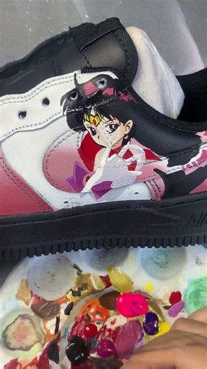 Sailor Moon Sailor Mars Custom Air Force 1 | Magical Girl Sneakers by 13thstep Custom