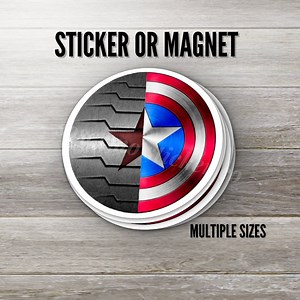 Captain America & Winter Soldier Shield Sticker or Magnet, Multiple Sizes, Water Resistant, Cap and Bucky, Falcon and the Winter Soldier - Etsy