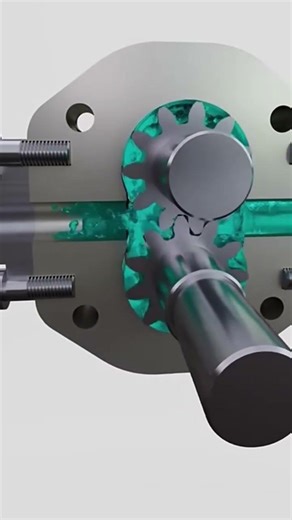 Gear Pump ⚙️ Working 😄 #learning #gear #pump #fluid #flow #students #professional #shorts #viral