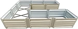 Planter Box Direct 108 x 108 x 18 Inch U Shaped Metal Planter Box | Durable Metal Raised Garden Bed in Galvalume Steel | Custom Colors and Different Sizes (Clay)