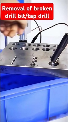 Removal of broken drill bit or tap drill #machinists #drill #drilling #tapping #tappingmachine #edm
